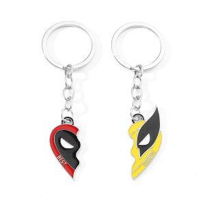 Porte clés Deadpool & Wolverine Cœur Fusion - Design Unique