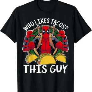 T-shirt Deadpool – Who Likes Tacos?